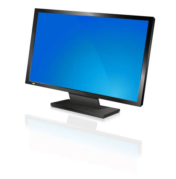 Brede Computer Flat Screen Blauw — Stockfoto