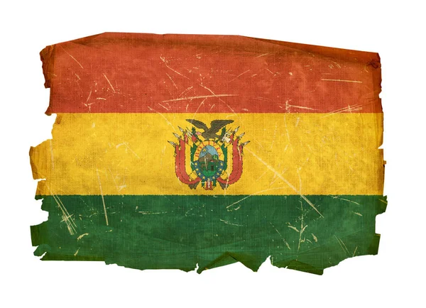 Bandera Bolivia Vieja Aislada Sobre Fondo Blanco — Foto de Stock