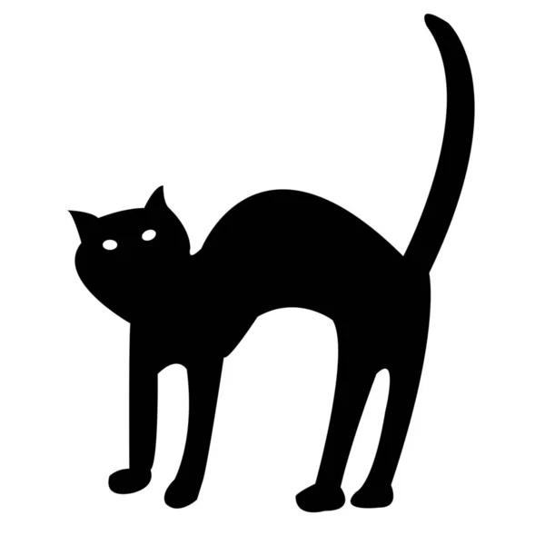 Schwarze Katze Isoliert Auf Weiß Vektorgrafik Illustration Weitere Zeichnungen Meiner — Stockfoto