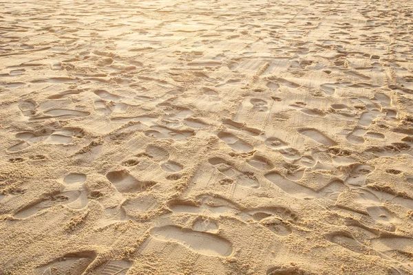 Textuur Van Zand Voetafdrukken Het Zand — Stockfoto