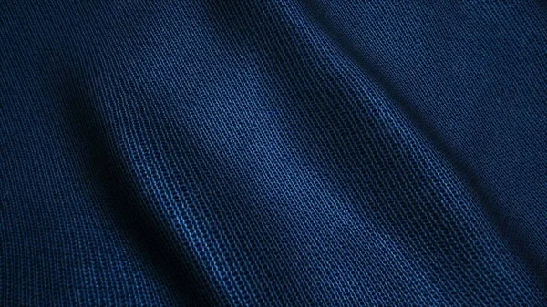 Azul Escuro Textura Jeans Alta Qualidade Ondas Movimento Textura Natural — Fotografia de Stock