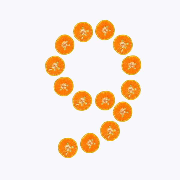 Create Number Orange Nine — Stock Photo, Image