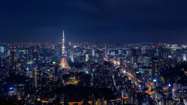 Tokyo Paesaggio Urbano Notte Giappone — Foto Stock