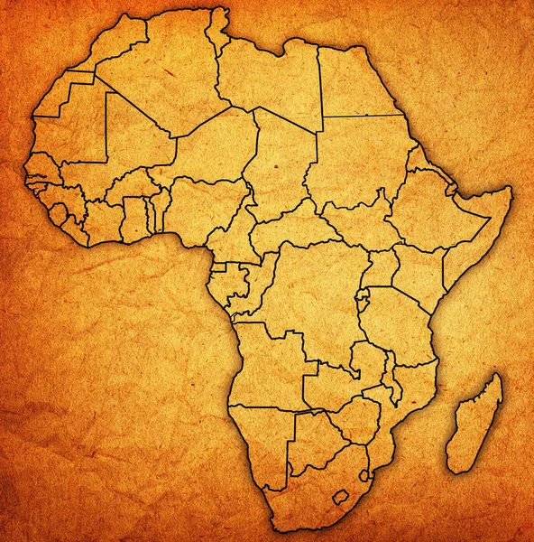 Фактична Старовинна Політична Карта Африки Прапорами — стокове фото