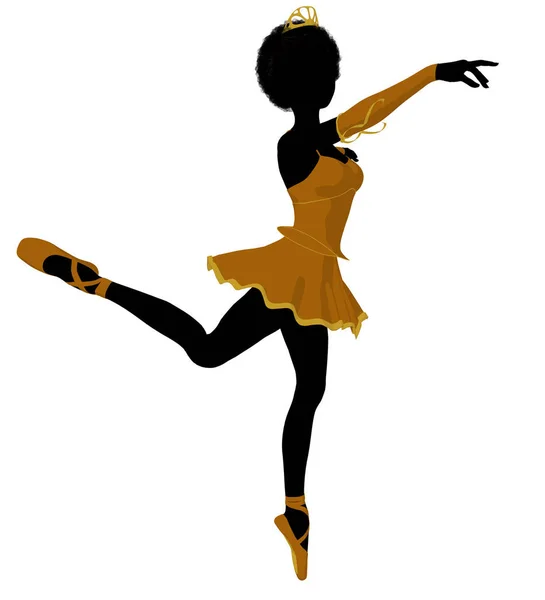 Афроамериканець Балерина Силует Білому Фоні — стокове фото