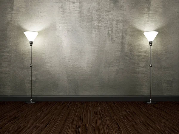 Lamps Old Grey Cement Wall — Stock Photo, Image