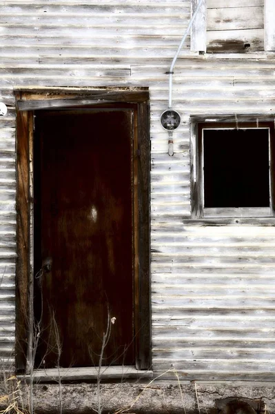 Abandonada Casa Pioneira Inverno — Fotografia de Stock