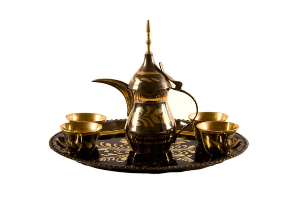 Traditional Arab Coffee Set White Background — Stock Photo, Image