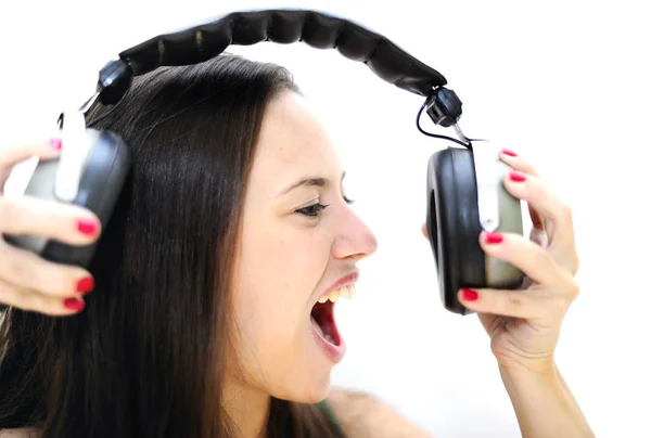 Young Woman Enjoying Music — Stock Photo, Image