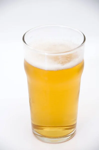 Půllitr Piva Izolovaných Bílém Pozadí — Stock fotografie