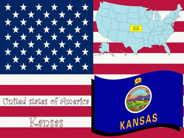 Kansas Estado Ilustração Arte Vetorial Abstrata — Fotografia de Stock