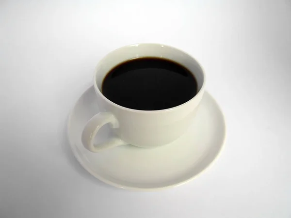 Чорна Кава Білій Чашці — стокове фото