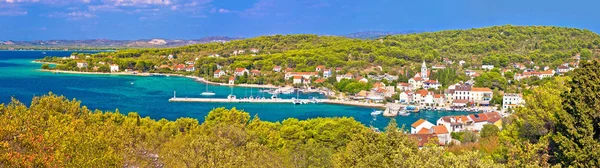 Wyspa Zlarin Zobacz Waterfront Archipelag Sibenik Koral Dalmacja Chorwacja — Zdjęcie stockowe
