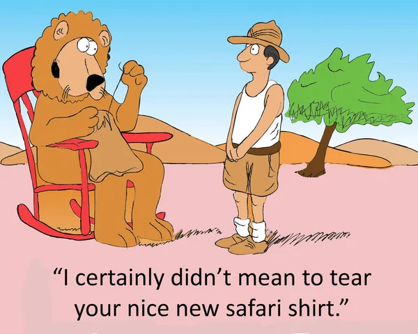 Rozhodně Jsem Nechtěl Roztrhat Tvoji Novou Safari Košili — Stock fotografie