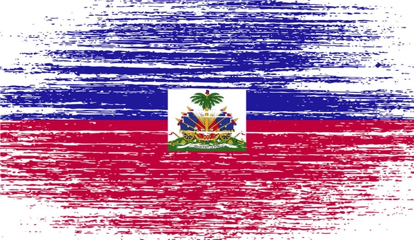 Eski Doku Ile Haiti Bayrağı Illüstrasyon — Stok fotoğraf