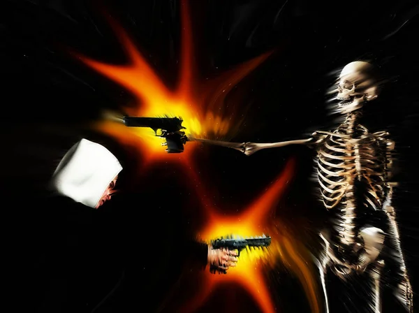 Conceptual Abstract Image Showing Gun Crime Can Lead Death — Stock Photo, Image