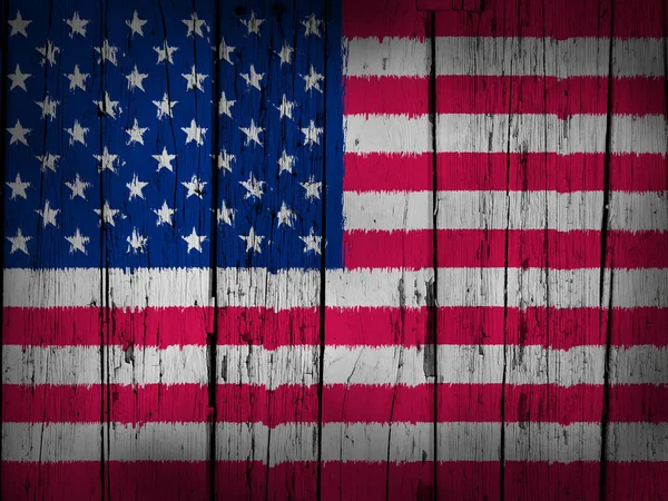 United States America Grunge Background Usa Flag Painted Wooden Aged — Stock Photo, Image