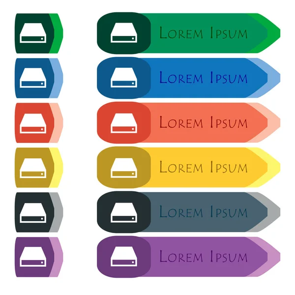 Symbol Ikony Rom Zestaw Kolorowych Jasnych Długich Guzików Dodatkowymi Małymi — Zdjęcie stockowe