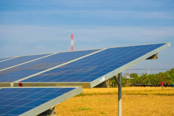 Solar Cell Power Blue Sky Mahasarakarm Thajsko — Stock fotografie