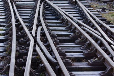 Railway lines after overnight frost clipart