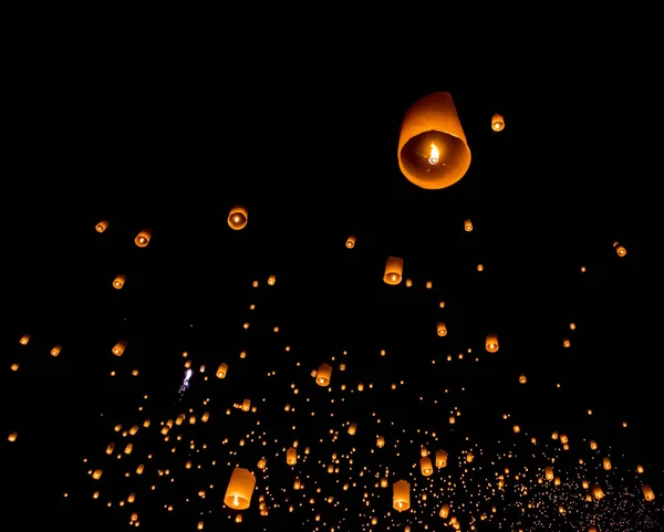 Linterna Flotante Festival Globos Peng Chiangmai Tailandia — Foto de Stock