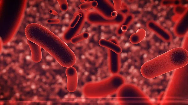 Renderização Infecção Por Bactérias Microscópio — Fotografia de Stock