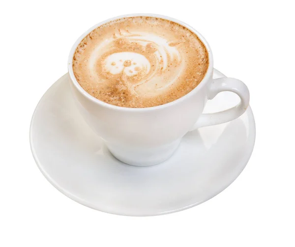 Cappuccino Cup Kaffe Isolerad Vit Bakgrund — Stockfoto