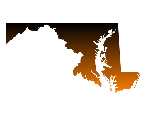 Karta Över Maryland Enkel Grafisk Geografi Karta — Stockfoto