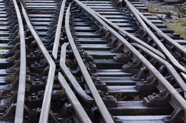 Railway Lines Overnight Frost — Stock Photo, Image