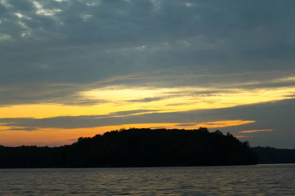 Sonnenuntergang Schwanz See Ontraio Kanada — Stockfoto