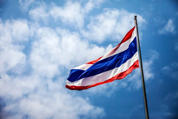 Närbild Flagga Thailand Sky — Stockfoto