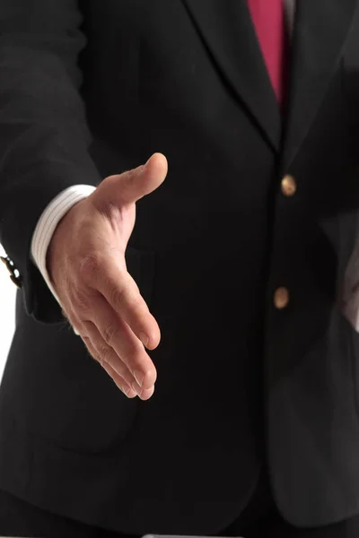 Geschäftlicher Händedruck Seichter Fokus Auf Die Fingerspitzen — Stockfoto