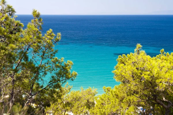 Kust Van Samos Natuurlijke Achtergrond — Stockfoto