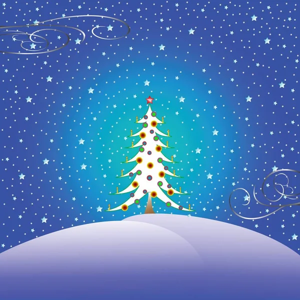 Estrellas Árbol Navidad Ilustración Arte Vectorial — Foto de Stock