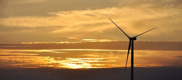Wind Turbine Farm Sunset — Stock Photo, Image