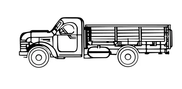 Vektorsilhouette Des Alten Lastwagens — Stockfoto