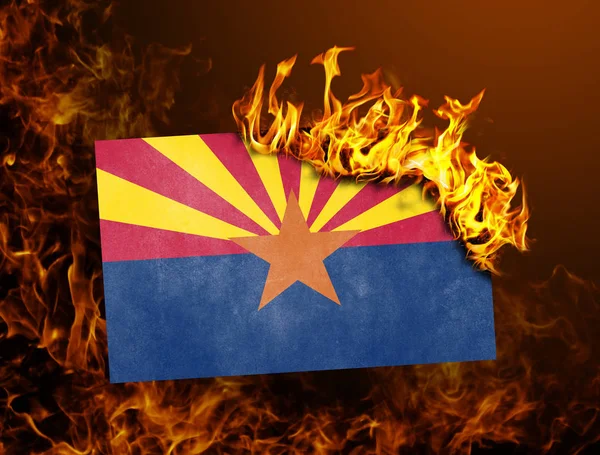 Savaş Kriz Kavramı Arizona Yanan Bayrak — Stok fotoğraf