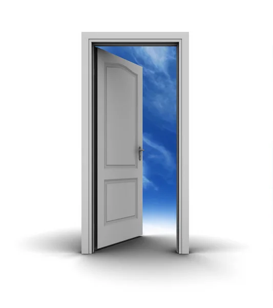 Białe Otwarte Drzwi Nieba — Zdjęcie stockowe