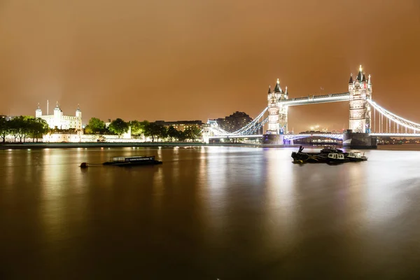 Kule Brifge Londra Yağmurlu Gecede Ngiltere — Stok fotoğraf