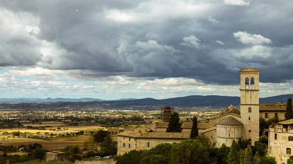 Weergave Van Middeleeuwse Steden Assisi Haar Platteland — Stockfoto