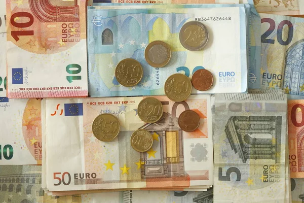 Euro Facturas Choins Dinero — Foto de Stock