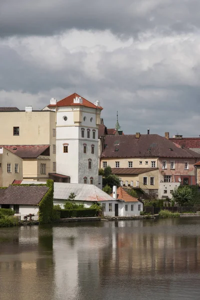 Jindrichuv Hradec Vista Estanque Los Edificios Históricos República Checa — Foto de Stock