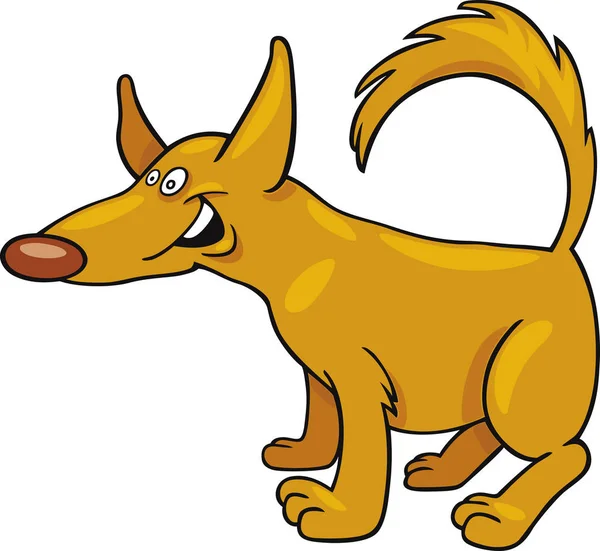 Cartoon Illustration Des Lustigen Gelben Hundes — Stockfoto