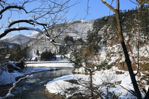 Řeka Gassho Zukuri Village Širakawago — Stock fotografie