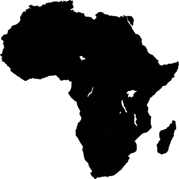 Африка Карта Чорна Плоска Графічна Ілюстрація Простої Географічної Карти — стокове фото
