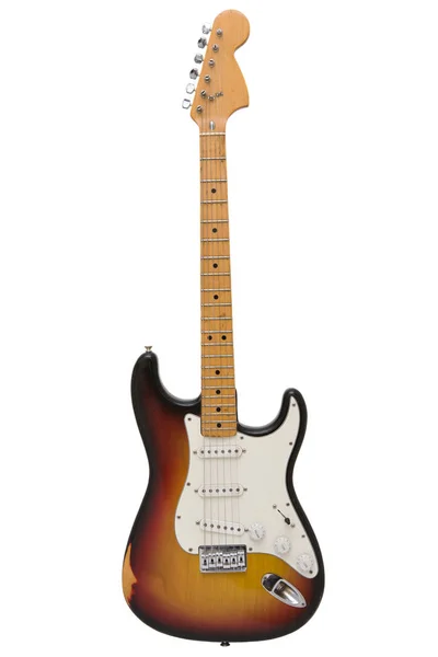 Guitarra Eléctrica Clásica Del Año 1973 Sunburst Cuerpo Arce Cuello — Foto de Stock