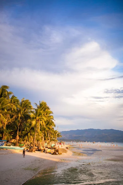 Colorido Atardecer Brillante Isla Boracay Filipinas — Foto de Stock