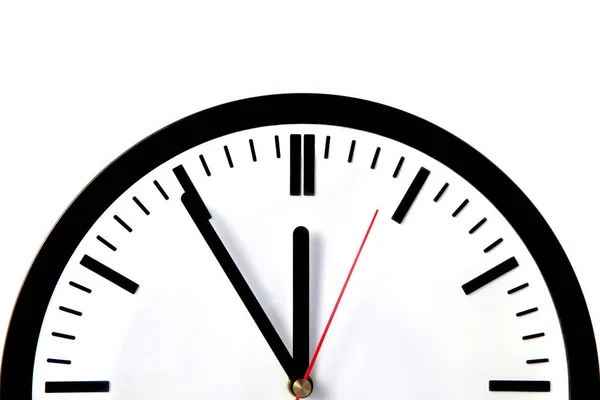Relógio Que Mostra Décima Primeira Hora Todos Isolados Fundo Branco — Fotografia de Stock