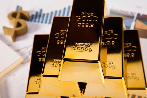 Gold Bars Achtergrond Ambient Financial Concept — Stockfoto