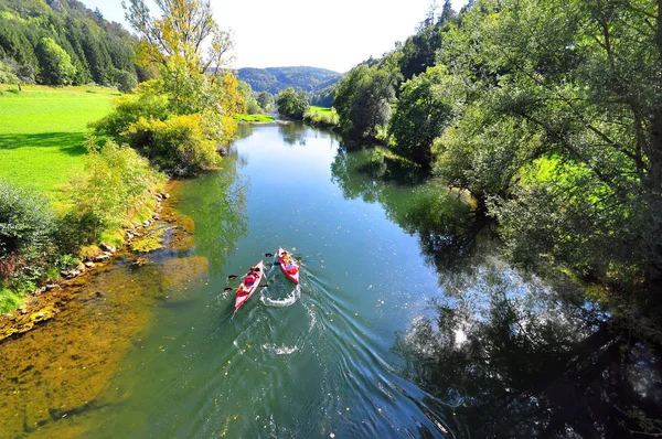 Den Övredanube Dalen Den Sigmaringen Länet Baden Wuerttemberg Tyskland — Stockfoto